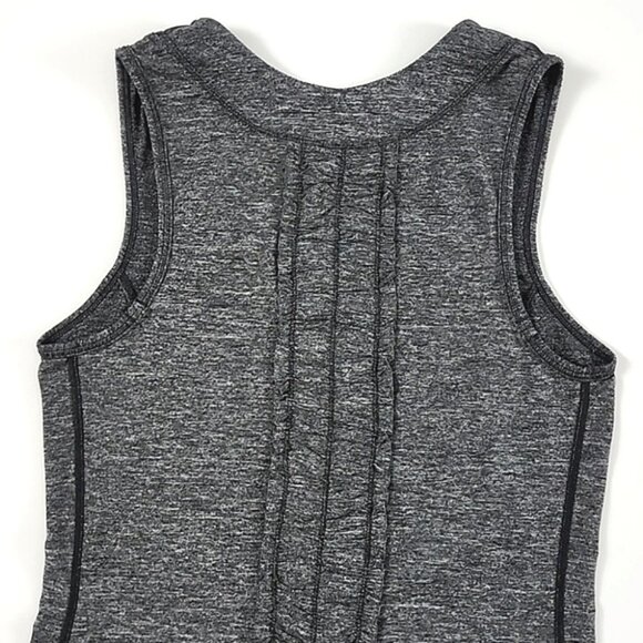 Lululemon Dash Tank II Heathered Grey Ruffle Scoop Neck Stretch Size 4 - Picture 5 of 10